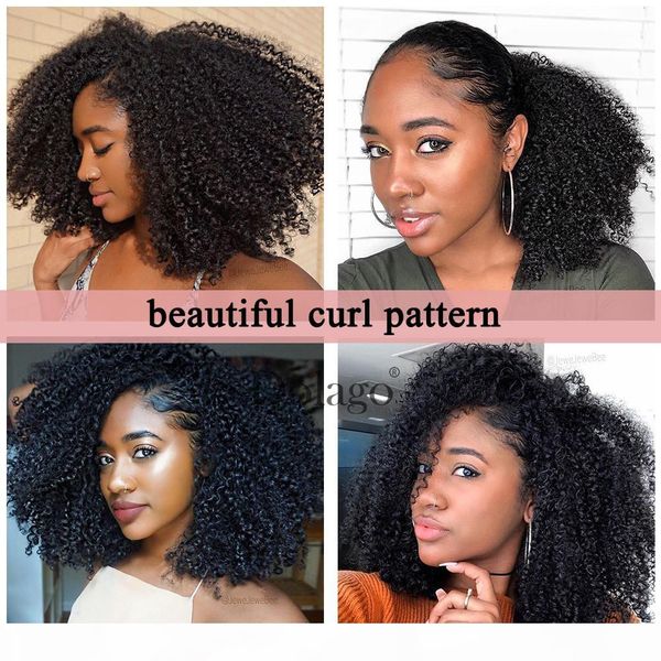 

lucky queen indian kinky curly 100% human hair weave bundles 10-28 inches 3 bundles hair extensions non remy ing, Black