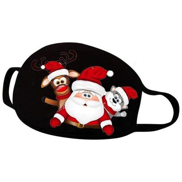 

reusable new christmas face masks xmas mouth cover washable cartoon printed anti dust mask kid black pol