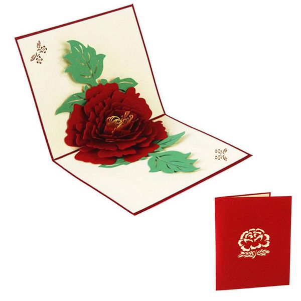

greeting cards 3d up peony birthday valentine mother day christmas e56e