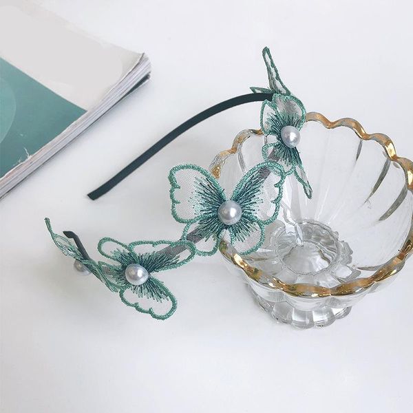 

корейский жемчуг голова hoop ретро французская французская кружева кружева сетка бабочка волосы обруч девушки элегантные гусы гусы обруч вол