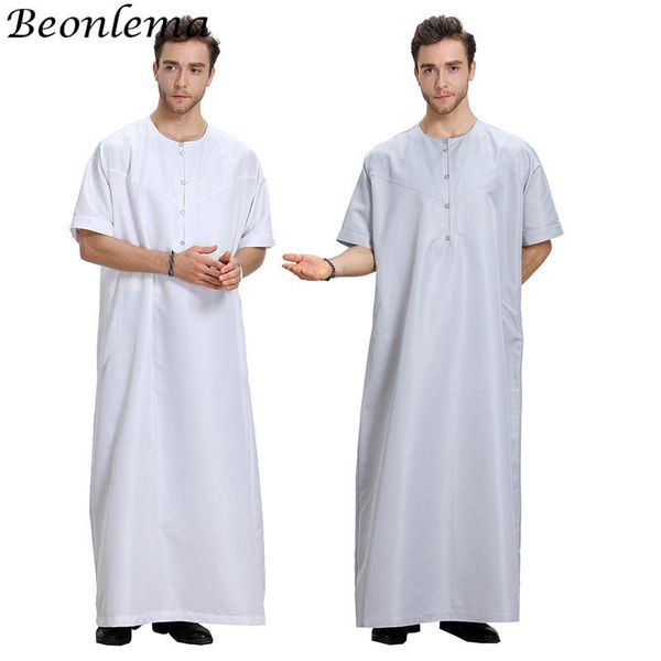 

beonlema arabic islamic hombre summer short sleeves thobe for men kaftan homme muslim clothes abaya baju muslim pria, Red