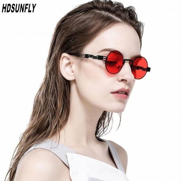 

sunglasses round metal steampunk men women fashion sun glasses brand designer retro vintage mirror uv400 eyewear1, White;black