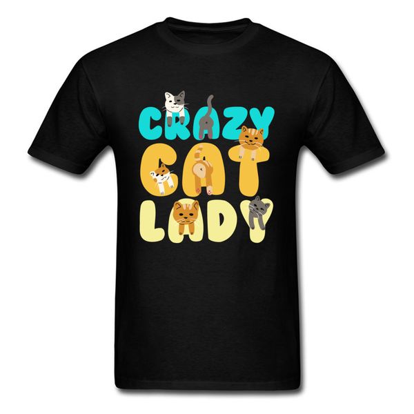 

crazy cat lady men cute t-shirt cartoon print short sleeve tees black fabric summer spring fun t shirt sport hooded sweatshirt hoodie