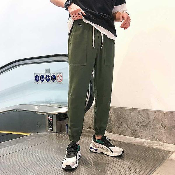 

mogu 2020 new spring men's pants casual sports sweatpants drawstring men brand long trousers army joggers pants pantalon homme1, Black