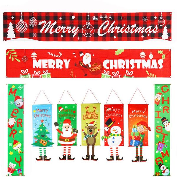 

merry christmas banner flag christmas decorations for home wall door hanging garland xmas curtain pendant new year decor
