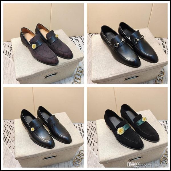 

61 spring real leather flats dress men shoes simple comfortable slip on lazy loafers causal shoes suede driver shoes for mens 33, Black