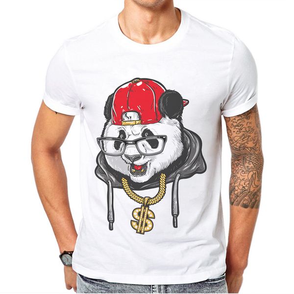

new products hip hop rock short sleeve white trendy cool tee funny panda printed mens tshirt sport hooded sweatshirt hoodie men t shirt