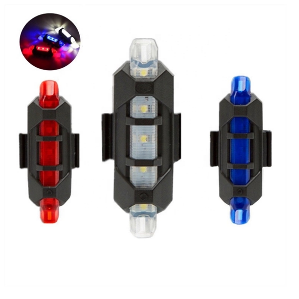 

bicycle rear tail light usb rechargeable 5led waterproof mountain bike lamp super bright warning lamp riding