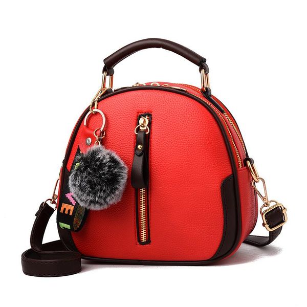 

pu leather handbag for women girl fashion tassel messenger bags with ball bolsa female shoulder bags ladies party crossby bag