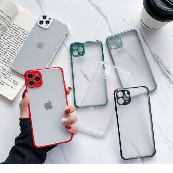 

shockproof sile phone case for iphone se2 xr xs max 7 8 6s plus x matte soft frame hard pc c jllkfg