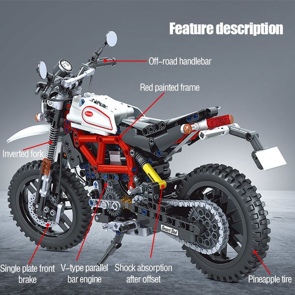 

creator technic motorcycle car moc model building blocks city speed racing car motorbike vehicle bricks toys for children boys q1214