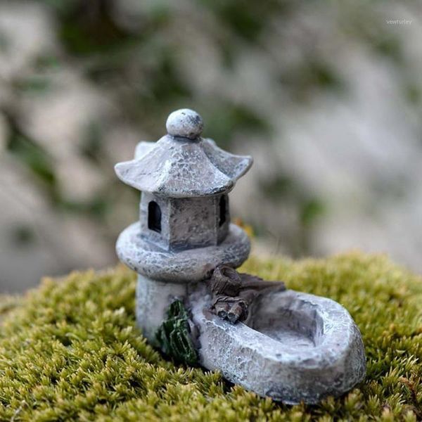 

decorative objects & figurines 1pcs artificial pool tower miniature resin diy mini crafts micro landscaping decor house fairy garden home de