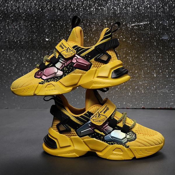 

boys sneakers mesh breathable lightweight casual children's shoes thick sole wear-resistant kinder schuhe support dropshipping, Black;red