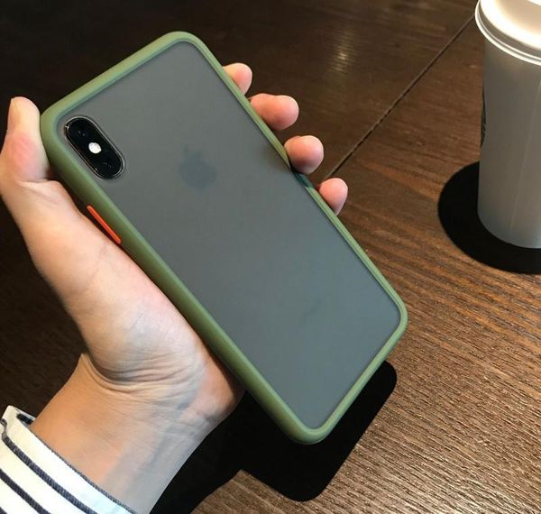 

phone case for iphone 11 pro x xr xs max 7 8 plus luxury contrast color frame matte hard pc protective bbywxv yhshop2010