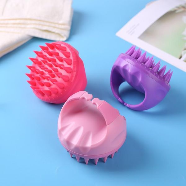 

1pc sile scalp massage brush comb shampoo shower hair washing brush comb bath spa slimming hair scalp massa sqcfjm, Silver