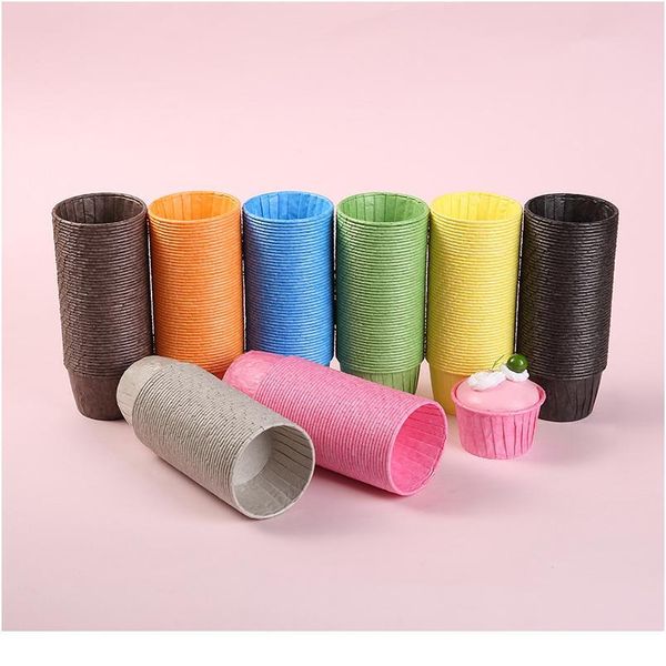 

50pcs solid color muffin cupcake paper cup oilproof cupcake liner baking cup cases tray wedding party caissettes cupcake qylhig