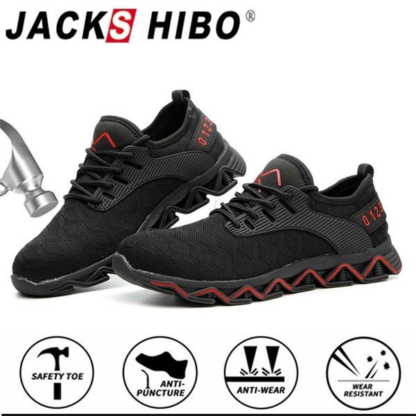 

jackshibo all season work for anti-smashing steel toe men construction shoes safety boots sneakers y200915, Black;brown