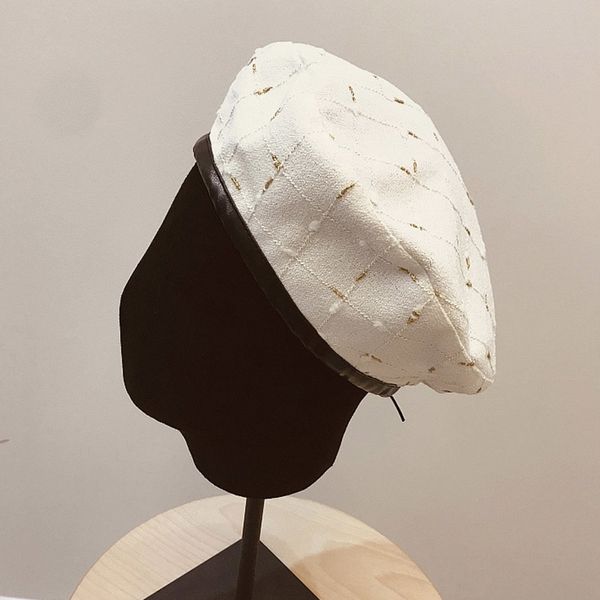 New Trendy berretto francese cappello in cotone donna cappello morbido caldo inverno leopardo cappello regolabile piatto plaid tartan berretti Cap Boina Militar Y201024