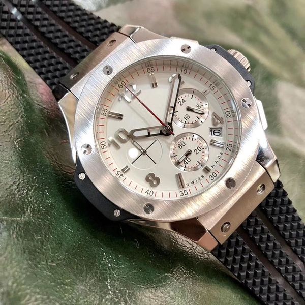 

sport men watch vk quartz master watches for men stainless steel business chronography clock montre de luxe orologio di lusso u, Silver