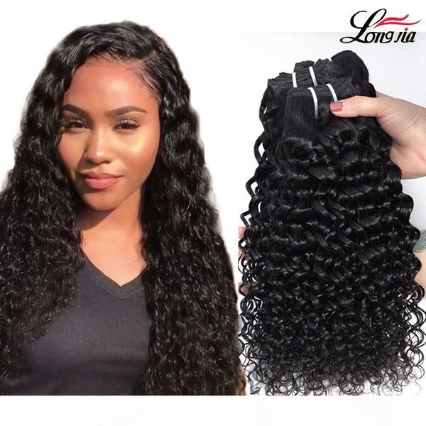

8a unprocessed water wave hair indian water wave 3 4 bundle deals 100% human hair weave bundle non remy hair, Black
