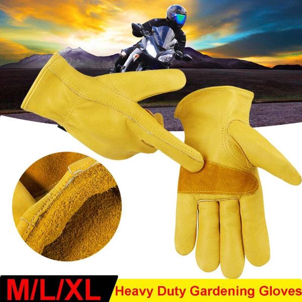

disposable gloves 1 pair genuine cowhide leather work anti-slip driver garden for mechanical repair vehicle