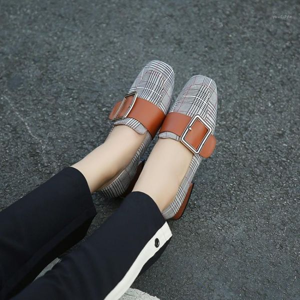 

oversized ladies high heels women shoes woman pumps miller's middle heel, square button and checked shoes1, Black