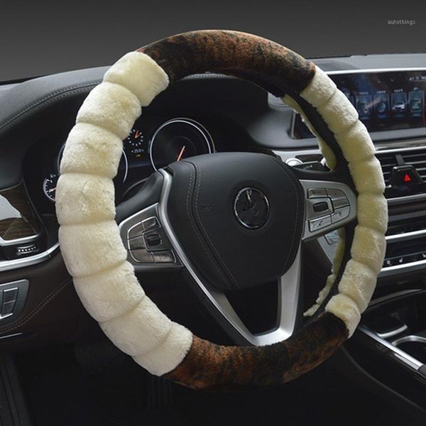 

new style winter plush steering wheel cover plush grip cover for both men and women warm thick wool-like fabric new style1