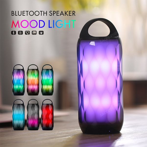 

portable wireless bluetooth speakers 3d stereo bass colorful changable breathing crystal lamp stereo music player subwoofer