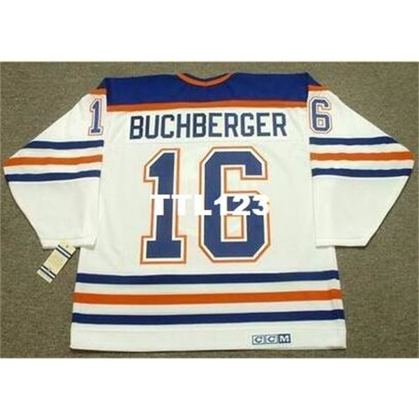 

men #16 elly buchberger edmonton oilers 1990 ccm vintage home jersey or custom any name or number retro jersey, Black