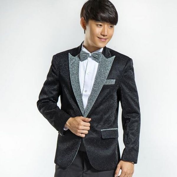 

2020 new arrival bright silk men suits jacket luxury wedding suits classic groom suit ( blazer + pants for men gray black tuxed1, White;black