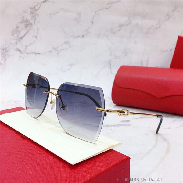 

new fashion design sunglasses 0004 simple square frameless crystal cutting frame popular outdoor summer protection uv400 wholesale glasses, White;black