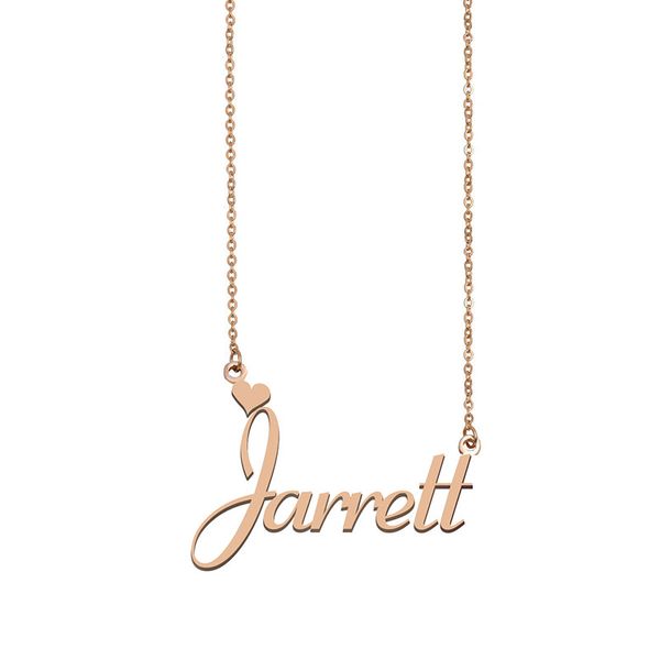 

jarrett name necklaces pendant custom personalized for women girls children friends mothers gifts 18k gold plated stainless steel, Silver