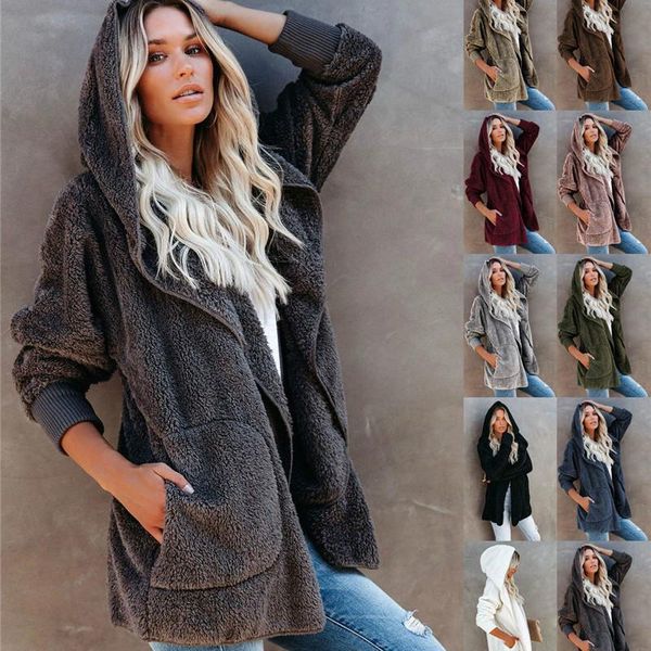 

woman jacket winter hooded coat long sleeve jacket warm women cloting casual fashion new coat for women klw5403, Black;brown