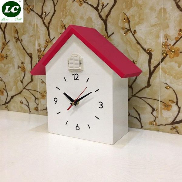 

15inch стол настенные часы с кукушкой белый кукушкой часы будильник кварц timed сигнализации home decor рождественский подарок