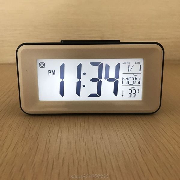 Digital LED Alarm Clocks Estudante com Semana Sze Termômetro Relógio Eletrônico Tabela Calendário LCD Mesa M20 21 Dropship 220311