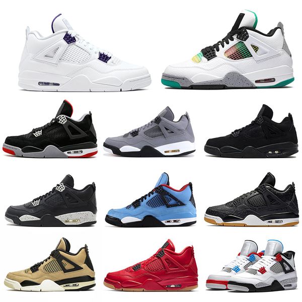 

4 rasta jumpman 4s men basketball shoes bred black cat fiba what the neon cool grey loyal blue mens sport shoes sneakers 7-13, White;red