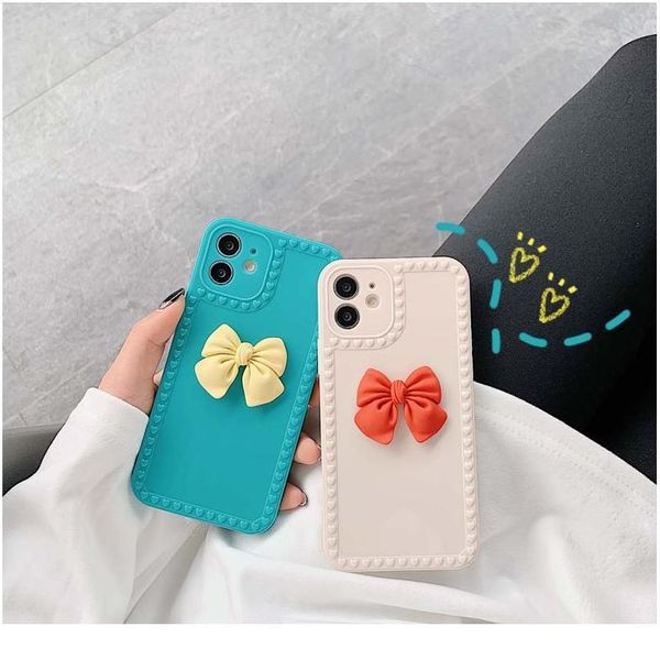 

phone case for iphone 11 12pro se2 7 8 6s plus x xr xs max love heart bowknot candy color jllbpp
