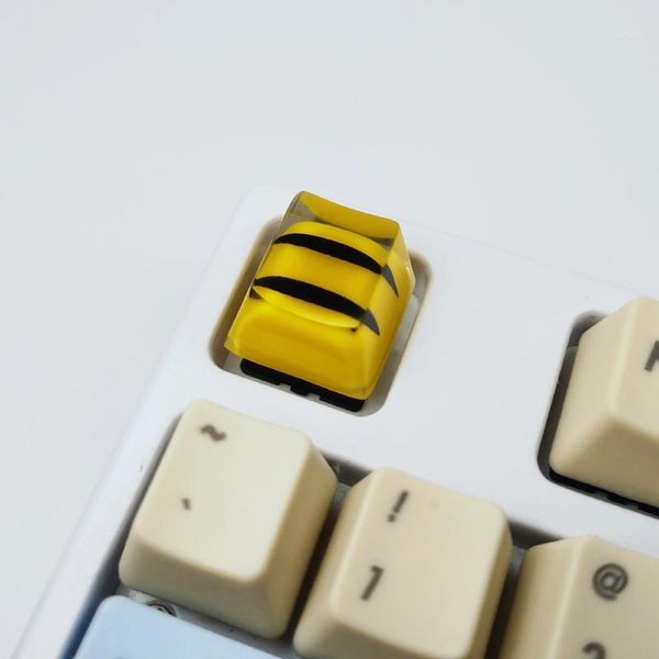 

keyboards yellow tail ear design resin keycaps for cherry switch mechanical gaming keyboard diy replace handmade1