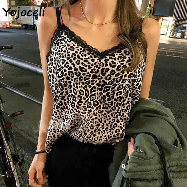 

yojocel 2018 leopard print lace cami women strap velvet patchwork print camis vest female party club1, White