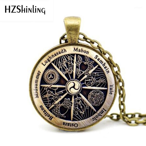 

pendant necklaces zodiac wicca charm necklace silver crescent retro women jewelry men gift hz11