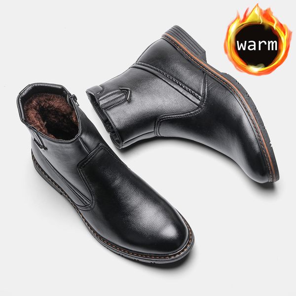 

40-45 winter boots warm waterproof non-slip men snow boots 201027, Black