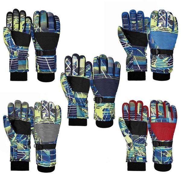 

kids children windproof waterproof outdoor sports full finger mittens winter warm mountain snowboard ski gloves