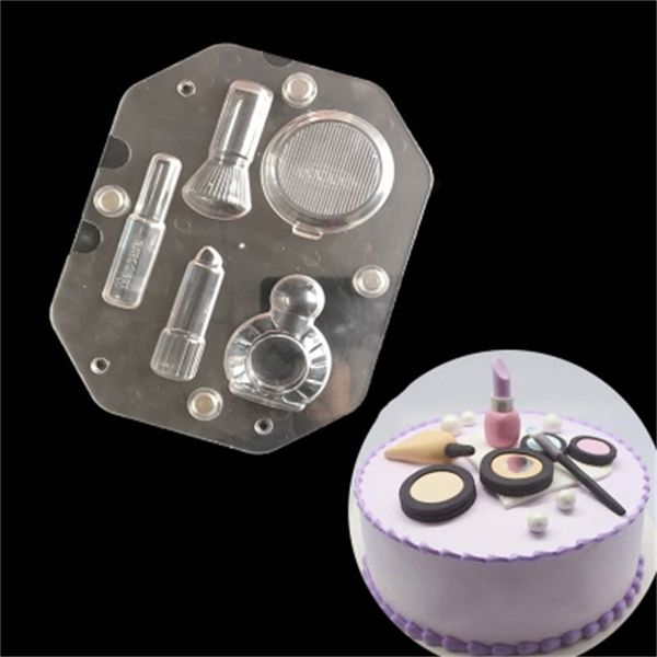 1 conjunto 3D moda batom cosmético perfume molde de chocolate bolo de doces geléia do casamento decorando DIY ferramenta feminina presentes H809 201102