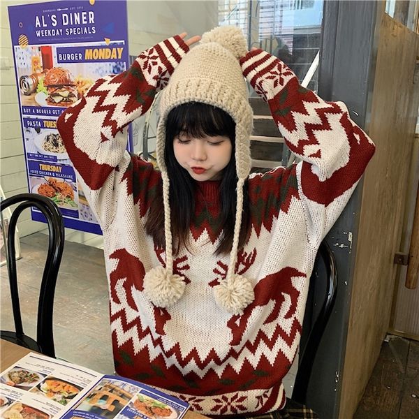 

mq6ba стиль зима 2020 корейский шик внешней мультфильм универсальный осень шаблон пальто свитер свитер куртка cbqqp, White;black