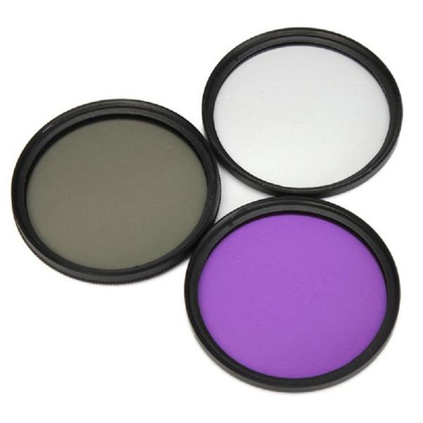 

43fg1 49mm,52mm,55mm,58mm 3 in lens filter set uv protection, cpl polarizer, fld fluoroscope(uv+cpl+fld) for cameras