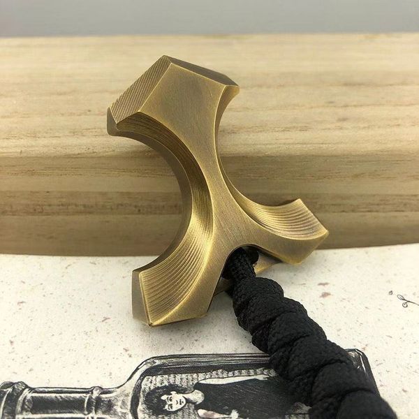 

brass cross finger tiger self defense equipment break window escape outdoor portable edc copper pendant boxing iron fist stab20