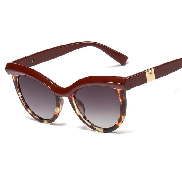 

2020 new retro fashion sunglasses women vintage cat black white red leopard sun glasses female lady uv400 with box fml, White;black