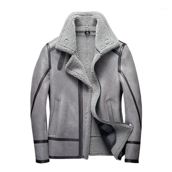 

winter coat men 2020 sheep shearing real fur coat men plus size korean wool jacket for mens clothing veste homme 8166 yy8651, Black