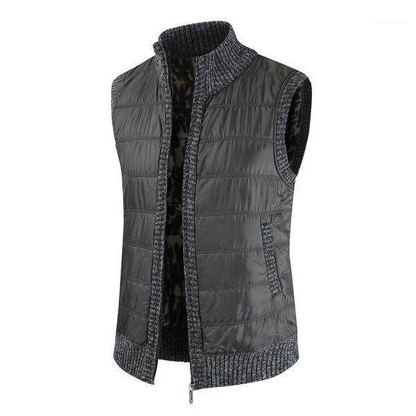 

2020 autumn winter men's sweater vest thick warm casual sleeveless jackets sweatercoat cashmere male zipper knitted fleece vest1, Black;white