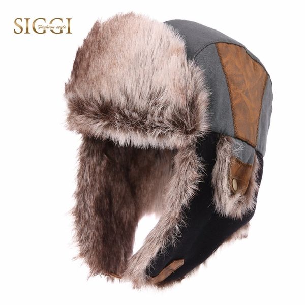 

fancet winter warm bomber hats for men faux fur soft lining russia hats fashion adjustable ear flap unshanka female 67191 y200110, Blue;gray
